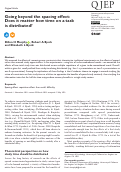 Cover page: Going beyond the spacing effect: Does it matter how time on a task is distributed?