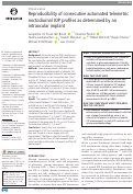 Cover page of Reproducibility of consecutive automated telemetric noctodiurnal IOP profiles as determined by an intraocular implant.