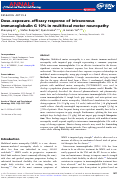 Cover page: Dose-exposure-efficacy response of intravenous immunoglobulin G 10% in multifocal motor neuropathy.