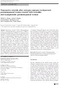 Cover page: Neuroactive steroids after estrogen exposure in depressed postmenopausal women treated with sertraline and asymptomatic postmenopausal women