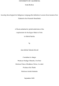 Cover page: Securing State Support for Indigenous Language Revitalization: Lessons from Aotearoa New Zealand to the Chumash Homelands