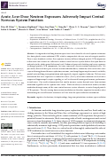 Cover page: Acute, Low-Dose Neutron Exposures Adversely Impact Central Nervous System Function