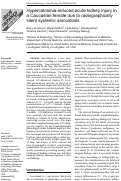 Cover page: Hypercalcemia-induced acute kidney injury in a Caucasian female due to radiographically silent systemic sarcoidosis.