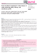 Cover page: Fecal microbiota transplant for Crohn disease: A study evaluating safety, efficacy, and microbiome profile