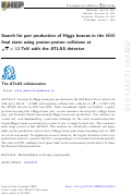 Cover page: Search for pair production of Higgs bosons in the b(b)over-barb(b)over-bar final state using proton-proton collisions at √s=13 TeV with the ATLAS detector