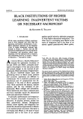 Cover page: Black Institutions of Higher Learning: Inadvertent Victims or Necessary Sacrifices