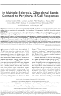 Cover page: In multiple sclerosis, oligoclonal bands connect to peripheral B‐cell responses