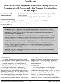 Cover page: Implanted Penile Prosthetic Visualized During Focused Assessment with Sonography for Trauma Examination:  A Case Report