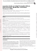 Cover page: Long-Term Intake of a High-Protein Diet Affects Body Phenotype, Metabolism, and Plasma Hormones in Mice