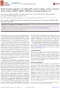 Cover page: Draft Genome Sequence of Salmonella enterica subsp. enterica Serovar Orion Strain CRJJGF_00093 (Phylum Gammaproteobacteria)