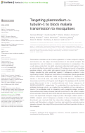 Cover page: Targeting plasmodium α-tubulin-1 to block malaria transmission to mosquitoes