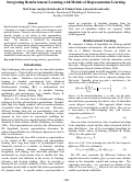 Cover page: Integrating Reinforcement Learning with Models of Representation Learning