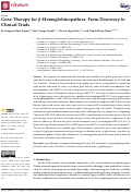 Cover page: Gene Therapy for β-Hemoglobinopathies: From Discovery to Clinical Trials