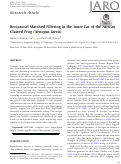 Cover page: Reciprocal Matched Filtering in the Inner Ear of the African Clawed Frog (Xenopus laevis)