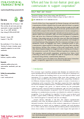 Cover page: When and how do non-human great apes communicate to support cooperation?