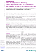 Cover page: A Ten-Year Experience of Treating Chronic Myeloid Leukemia in Rural Rwanda: Outcomes and Insights for a Changing Landscape