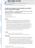 Cover page: Geriatric pain competencies and knowledge assessment for nurses in long term care settings.