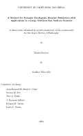 Cover page: A method for dynamic earthquake rupture simulation with applications to a large Southern San Andreas scenario