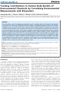 Cover page: Tracking contributions to human body burden of environmental chemicals by correlating environmental measurements with biomarkers.