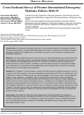 Cover page: A Cross-Sectional Survey of Former International Emergency Medicine Fellows From 2010-1019