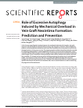 Cover page: Role of Excessive Autophagy Induced by Mechanical Overload in Vein Graft Neointima Formation: Prediction and Prevention