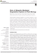 Cover page: Role of Ubiquitin-Mediated Degradation System in Plant Biology.