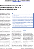 Cover page: Predictors of Condom Use Among Young Adults in South Africa: The Reproductive Health and HIV Research Unit National Youth Survey