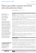 Cover page: Distinct pain profiles in patients with chronic obstructive pulmonary disease