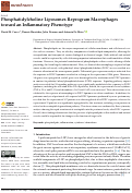 Cover page: Phosphatidylcholine Liposomes Reprogram Macrophages toward an Inflammatory Phenotype.