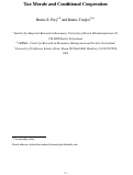 Cover page: Tax Morale and Conditional Cooperation