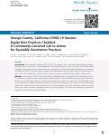 Cover page: Orange County, California COVID-19 Vaccine Equity Best Practices Checklist: A Community-Centered Call to Action for Equitable Vaccination Practices