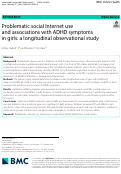 Cover page: Problematic social Internet use and associations with ADHD symptoms in girls: a longitudinal observational study.