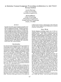 Cover page: A Modular Natural Language Processing Architechture to Aid Novel Interpretation