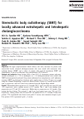 Cover page: Stereotactic body radiotherapy (SBRT) for locally advanced extrahepatic and intrahepatic cholangiocarcinoma