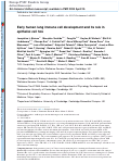 Cover page: Early human lung immune cell development and its role in epithelial cell fate.