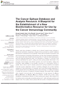 Cover page: The Cancer Epitope Database and Analysis Resource: A Blueprint for the Establishment of a New Bioinformatics Resource for Use by the Cancer Immunology Community.