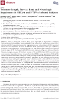 Cover page: Telomere Length, Proviral Load and Neurologic Impairment in HTLV-1 and HTLV-2-Infected Subjects