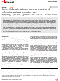 Cover page: Single-cell characterization of step-wise acquisition of carboplatin resistance in ovarian cancer