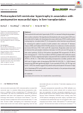 Cover page: Pretransplant left ventricular hypertrophy in association with postoperative myocardial injury in liver transplantation