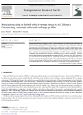 Cover page: Anticipating plug-in hybrid vehicle energy impacts in California: Constructing consumer-informed recharge profiles