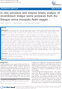 Cover page: In vitro activation and enzyme kinetic analysis of recombinant midgut serine proteases from the Dengue vector mosquito Aedes aegypti