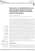 Cover page: Restoration of Hindlimb Movements after Complete Spinal Cord Injury Using Brain-Controlled Functional Electrical Stimulation