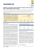 Cover page: Synthesis of Tungsten Imido Alkylidene Complexes that Contain an Electron-Withdrawing Imido Ligand