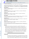 Cover page: Patient Portal Preferences: Perspectives on Imaging Information.