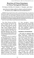Cover page: Reaction of Citrus Genotypes to Citrus Variegated Chlorosis