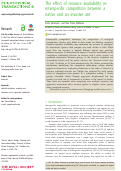 Cover page: The effect of resource availability on interspecific competition between a native and an invasive ant