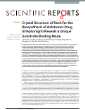 Cover page: Crystal Structure of StnA for the Biosynthesis of Antitumor Drug Streptonigrin Reveals a Unique Substrate Binding Mode