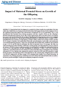 Cover page: Impact of maternal prenatal stress on growth of the offspring.