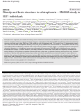 Cover page: Obesity and brain structure in schizophrenia – ENIGMA study in 3021 individuals