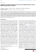Cover page: Calibration of Optical Tweezers for In&nbsp;Vivo Force Measurements: How do Different Approaches Compare?